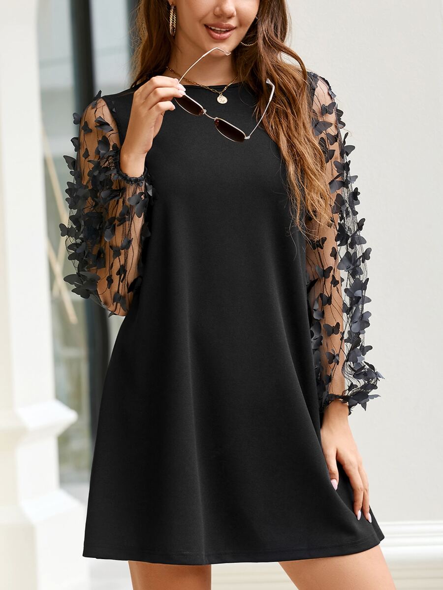 CLASI – Minimalist Sheer Sleeve Casual Dress