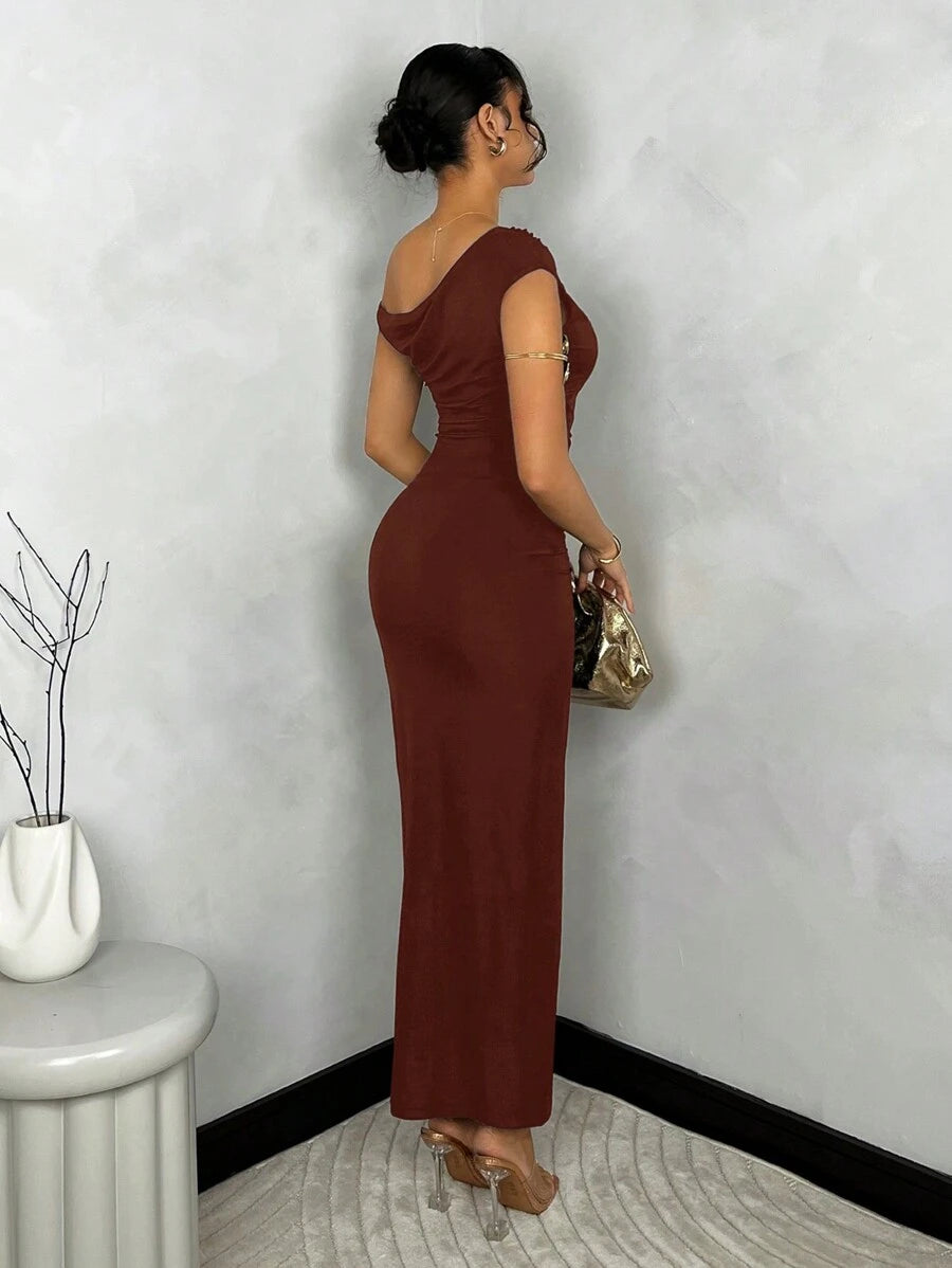 DRAPÉ - Asymmetrical Maxi Bodycon Dress