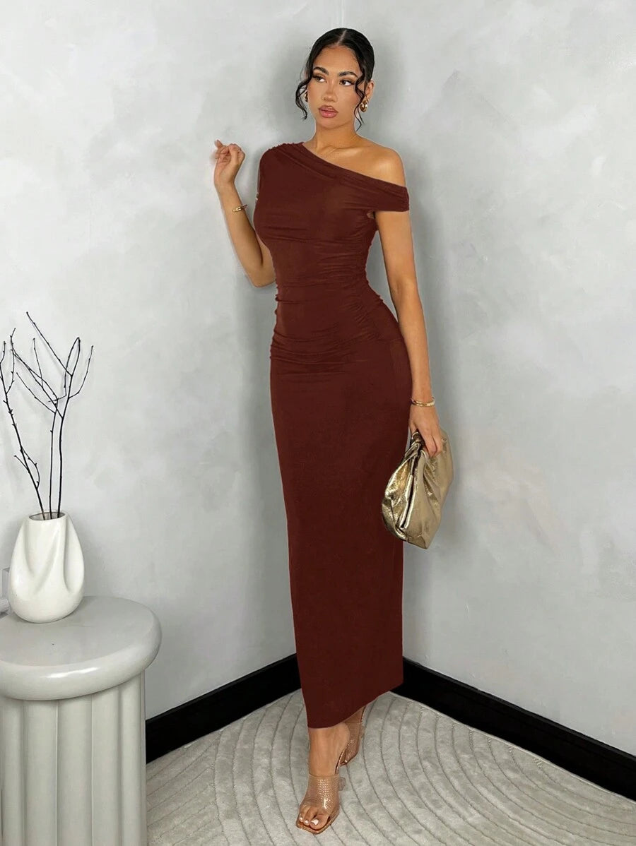 DRAPÉ - Asymmetrical Maxi Bodycon Dress
