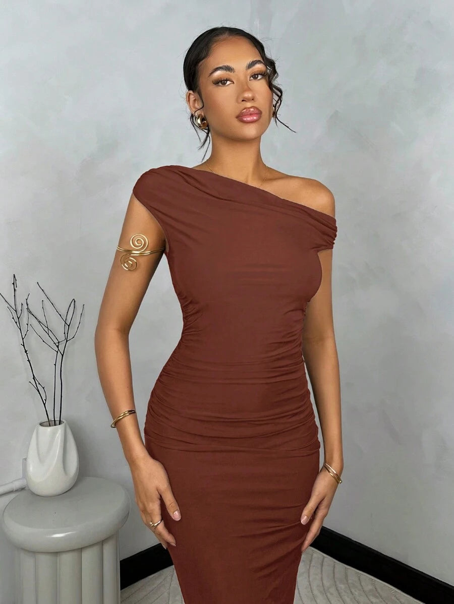 DRAPÉ - Asymmetrical Maxi Bodycon Dress
