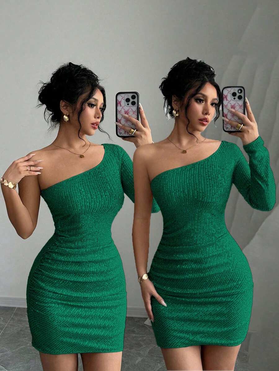 Serévaé – Sequin Asymmetrical Bodycon Mini Dress