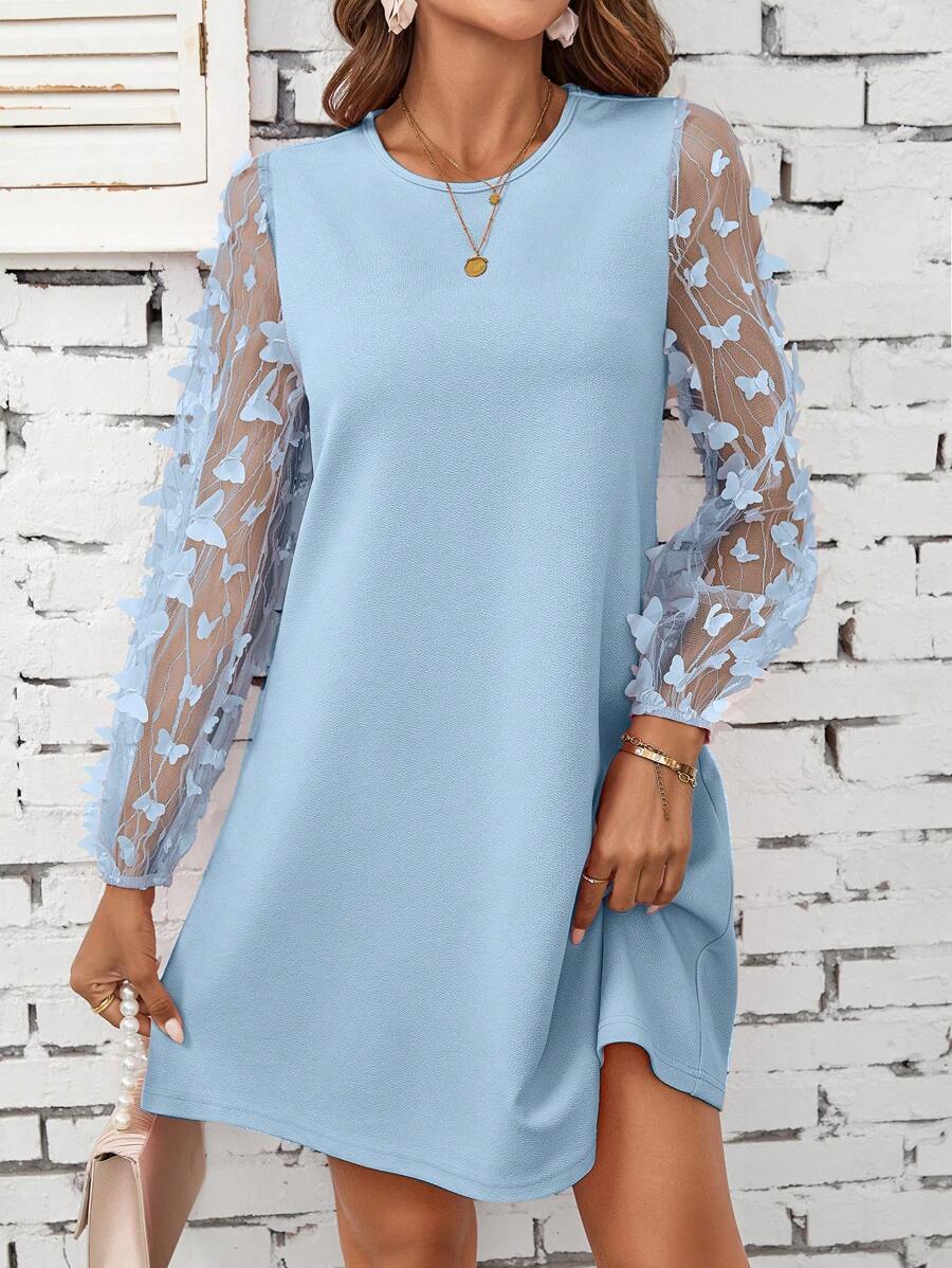 CLASI – Minimalist Sheer Sleeve Casual Dress