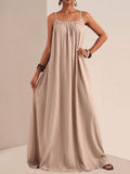 NOMÉA – Boho Flared Maxi Dress Apricot