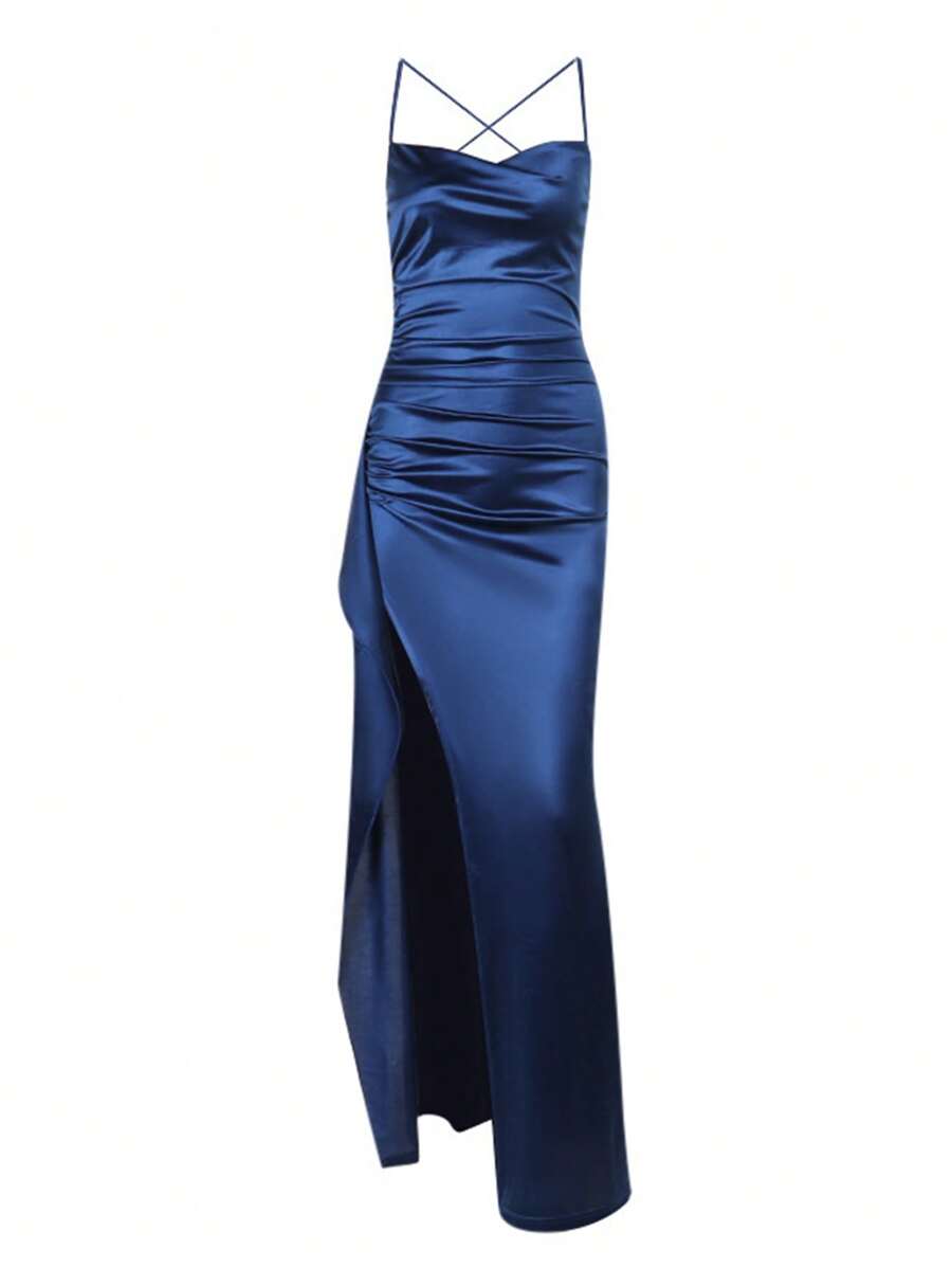 SATINÉ - Spaghetti Strap Satin Maxi Dress