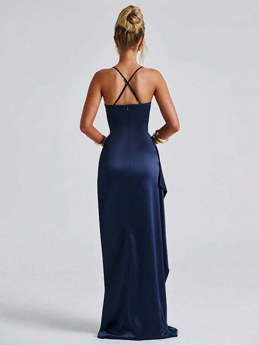 SATINÉ - Spaghetti Strap Satin Maxi Dress
