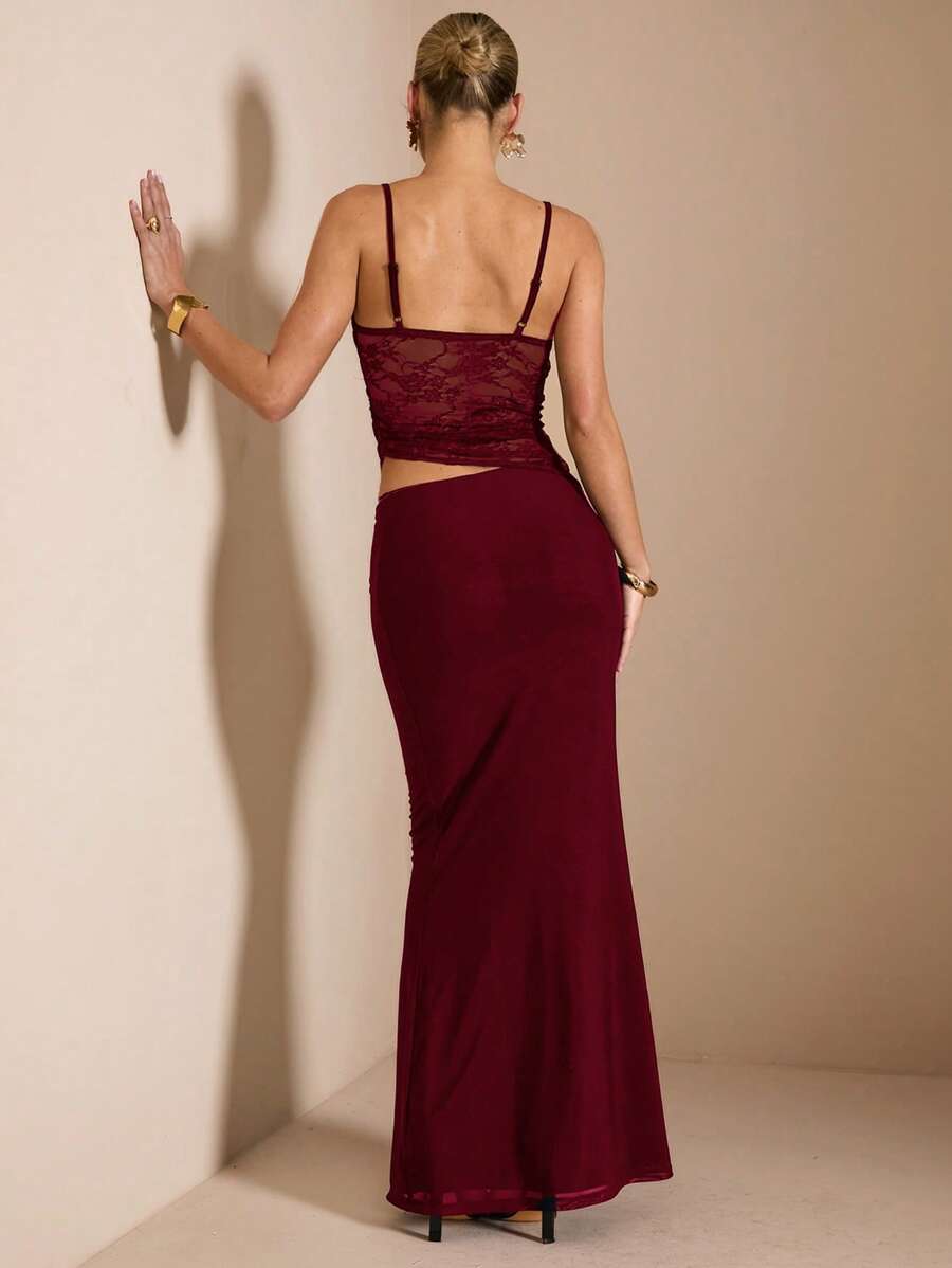 NARILA - Lace Panel Bodycon Maxi Dress