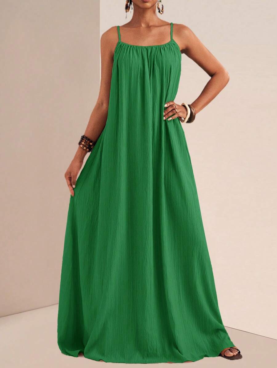 NOMÉA – Boho Flared Maxi Dress Green_2