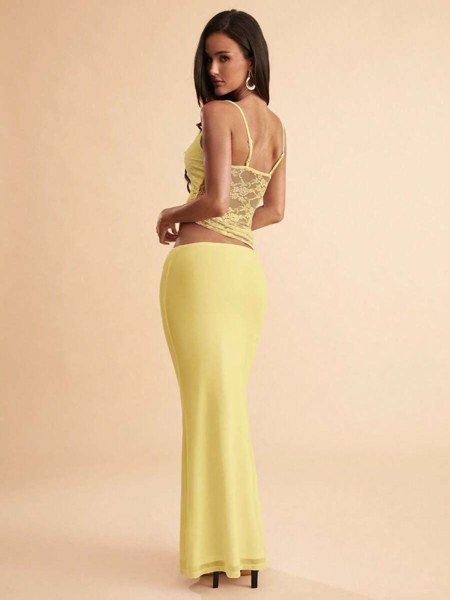 NARILA - Lace Panel Bodycon Maxi Dress