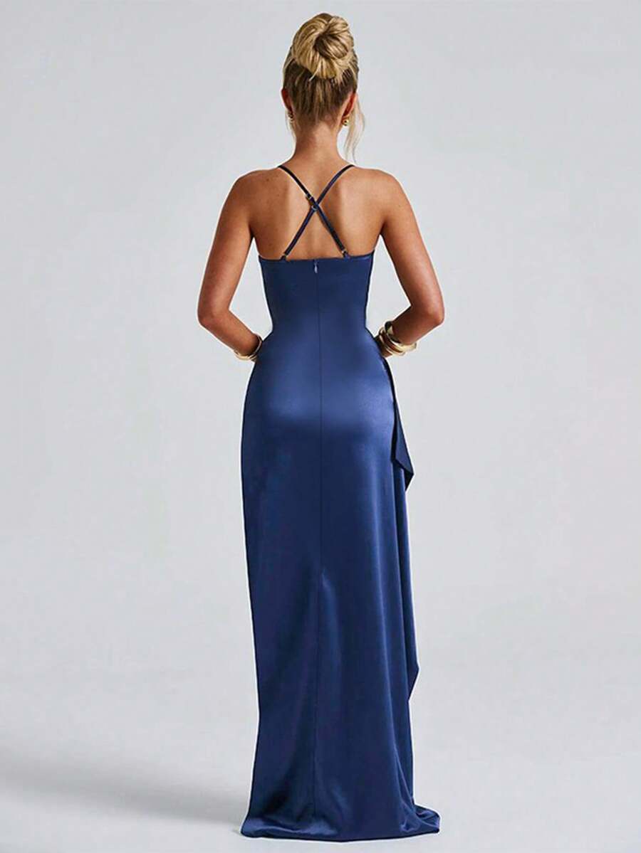 SATINÉ - Spaghetti Strap Satin Maxi Dress