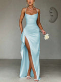 LYSÉA – Strapless Satin Bodycon Maxi Dress with Slit