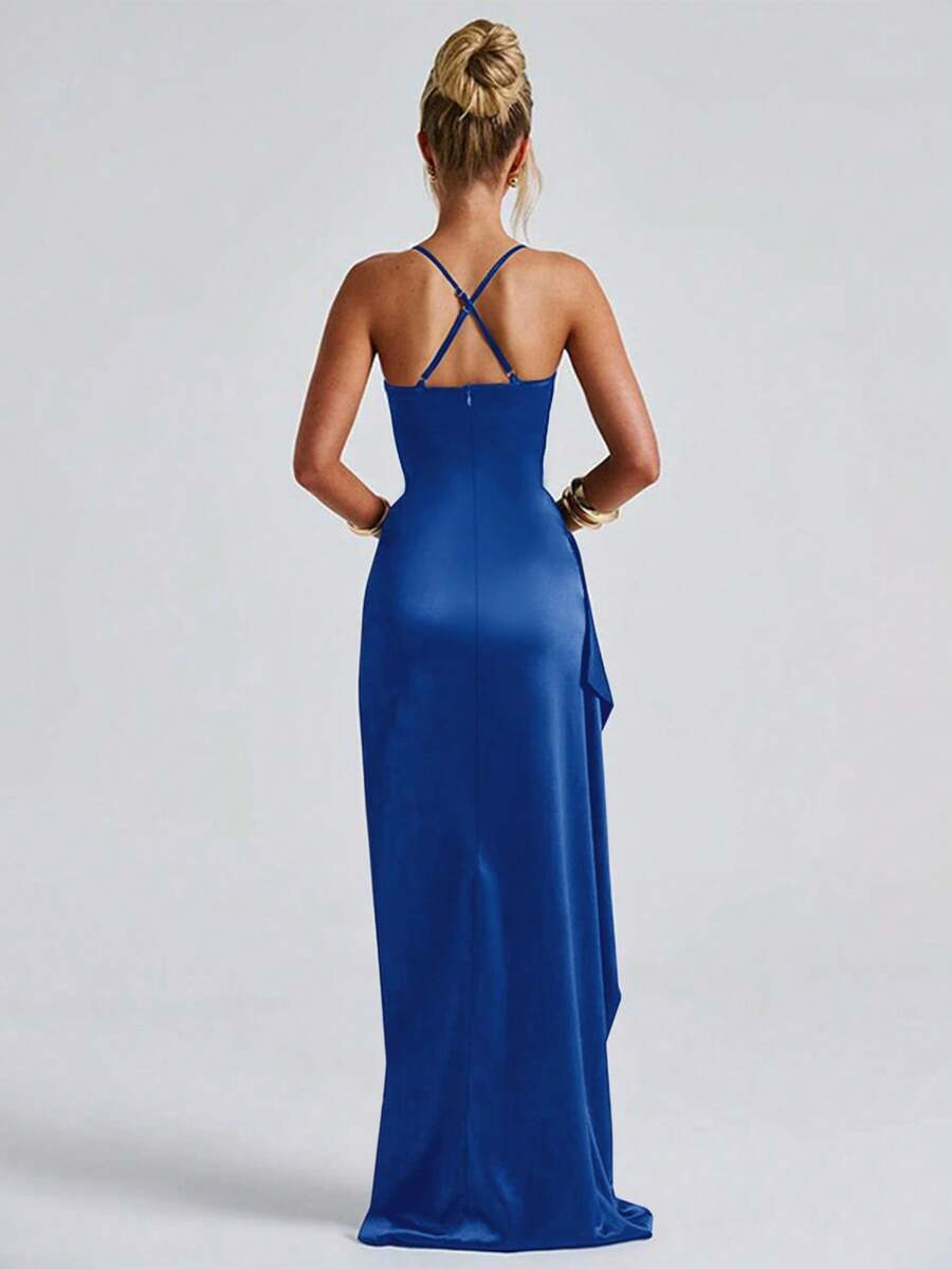 SATINÉ - Spaghetti Strap Satin Maxi Dress
