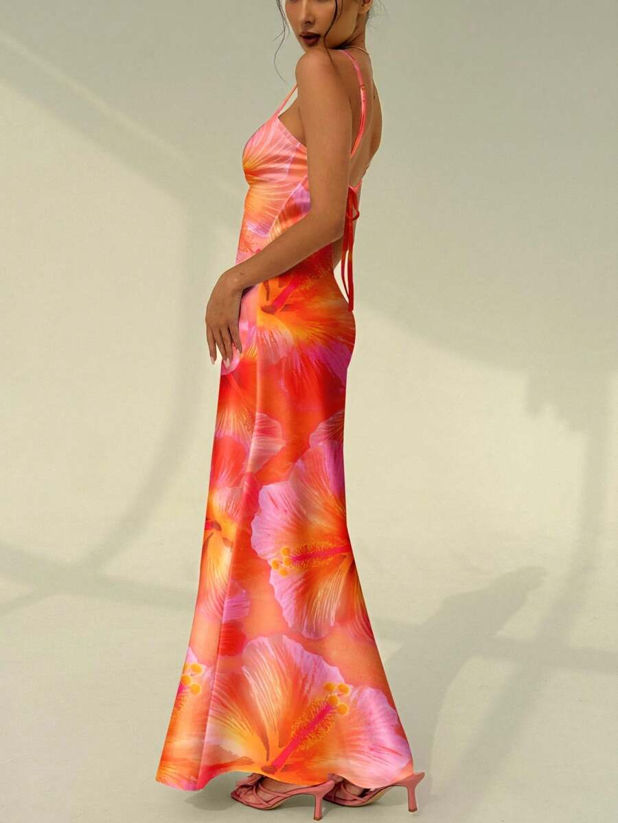 AZURA - Printed Cami Bodycon Maxi Dress