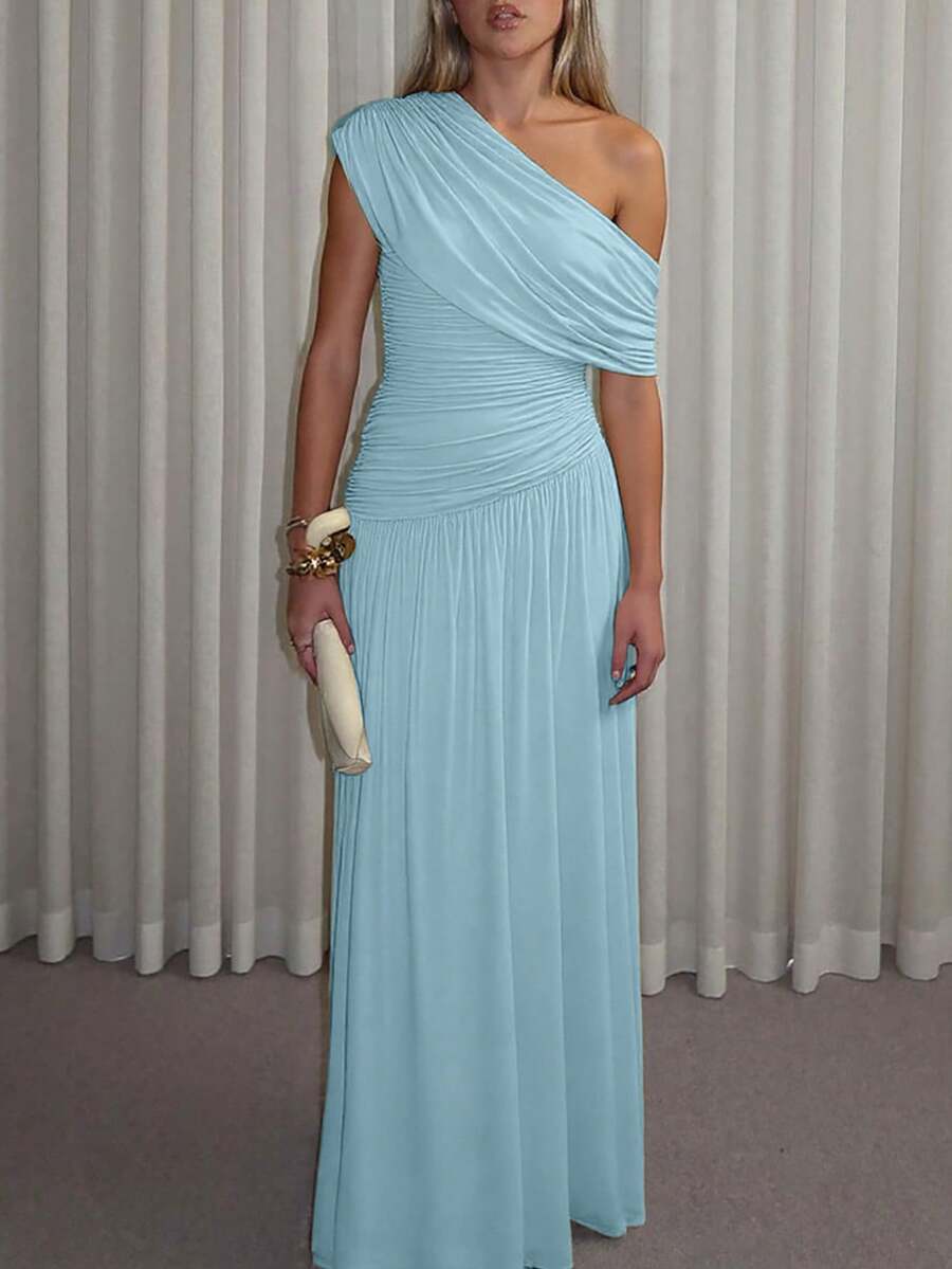 ZÉPHYR — One-Shoulder Ruched Maxi Dress