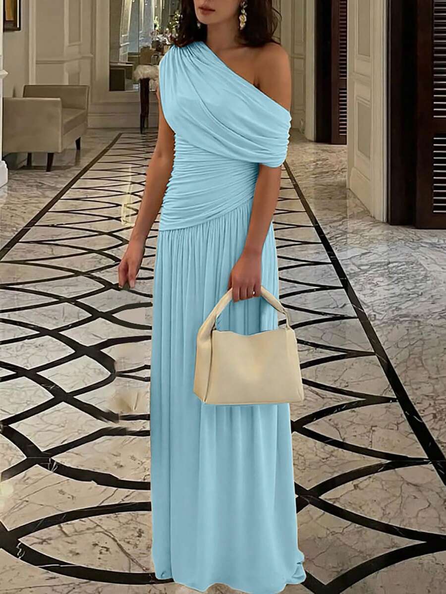 ZÉPHYR — One-Shoulder Ruched Maxi Dress