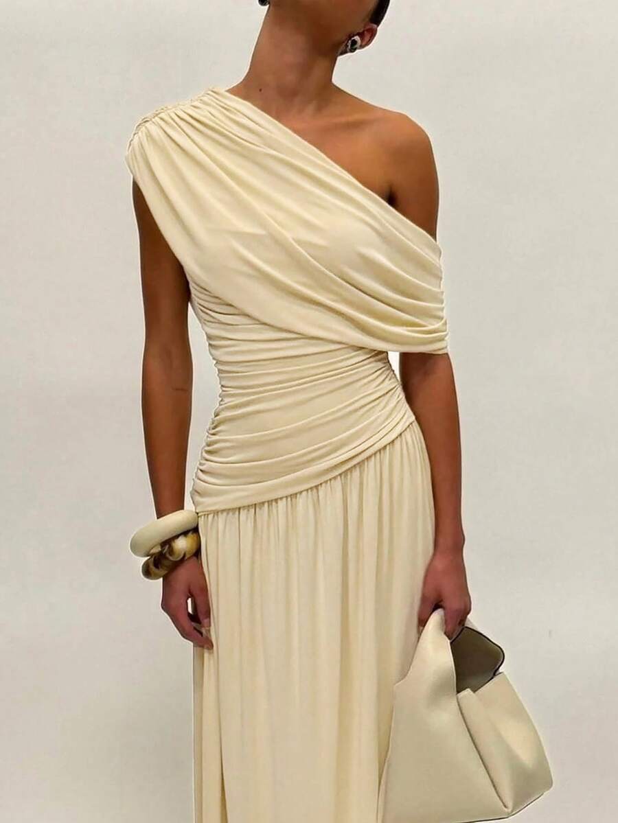ZÉPHYR — One-Shoulder Ruched Maxi Dress