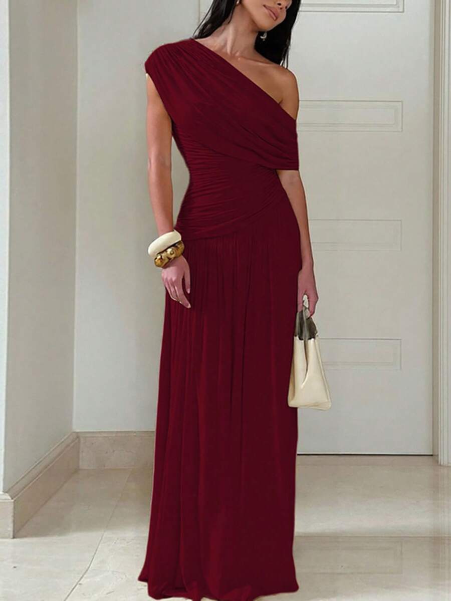 ZÉPHYR — One-Shoulder Ruched Maxi Dress