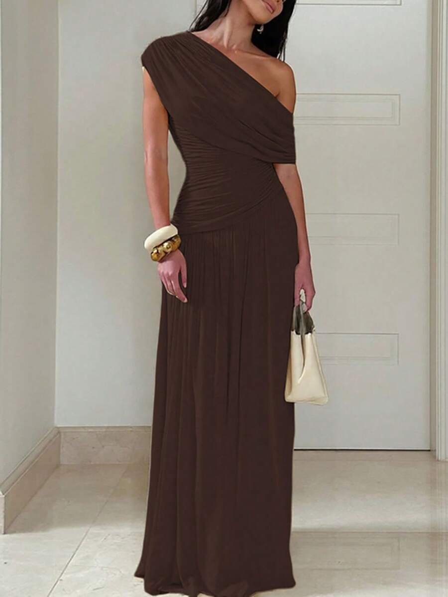 ZÉPHYR — One-Shoulder Ruched Maxi Dress