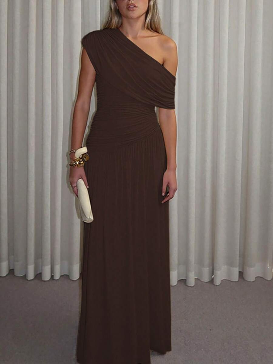 ZÉPHYR — One-Shoulder Ruched Maxi Dress