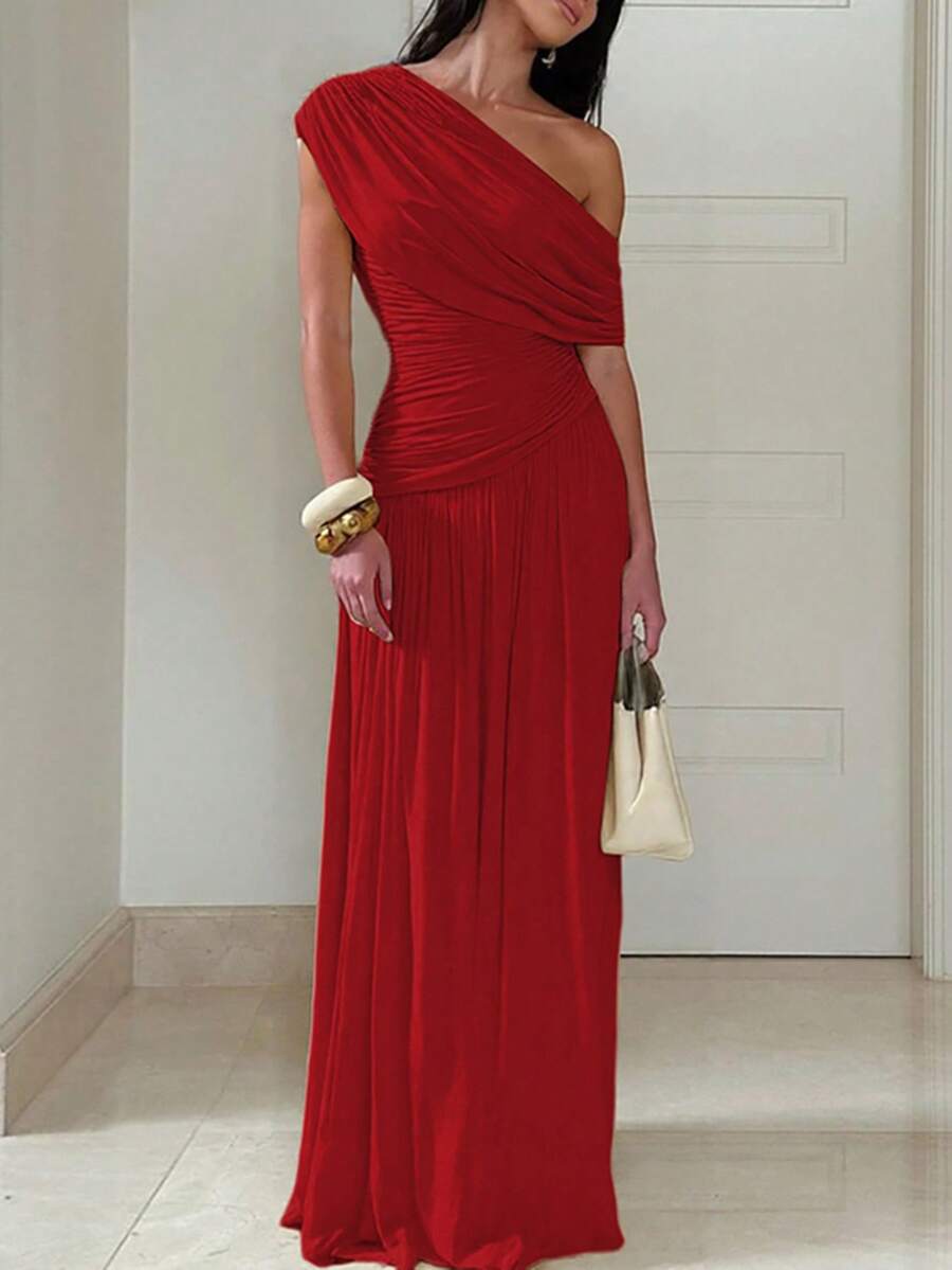 ZÉPHYR — One-Shoulder Ruched Maxi Dress