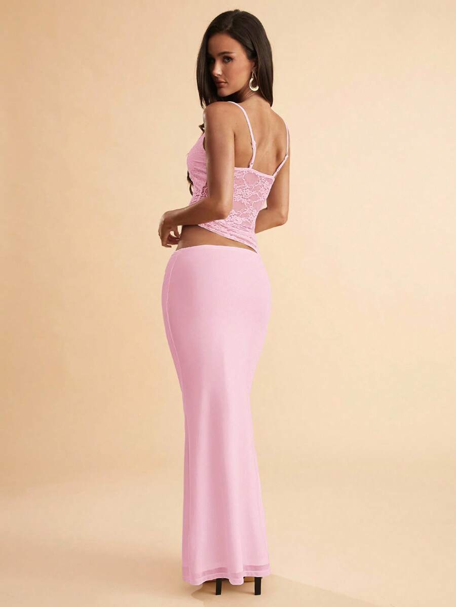 NARILA - Lace Panel Bodycon Maxi Dress