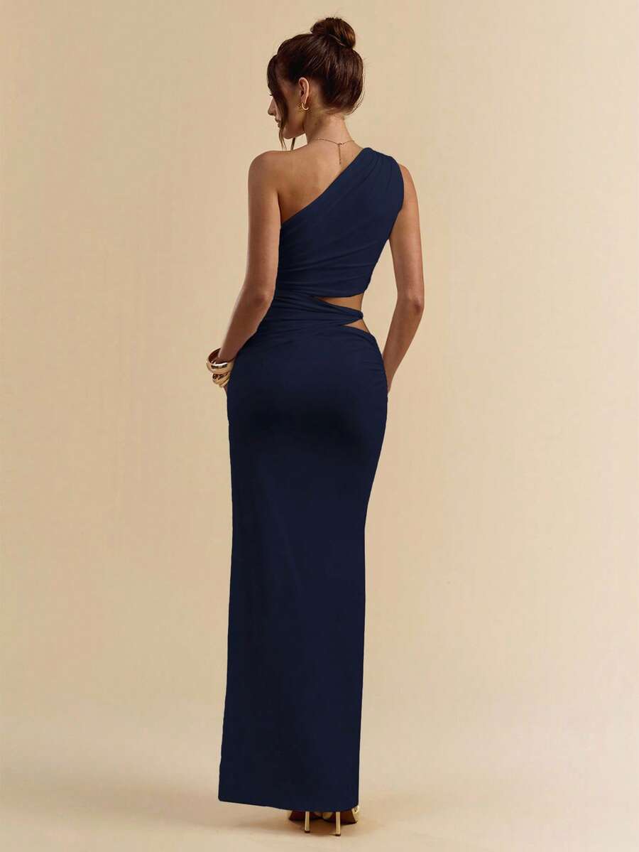 SVELTO - Asymmetric Bodycon Maxi Dress with High Slit