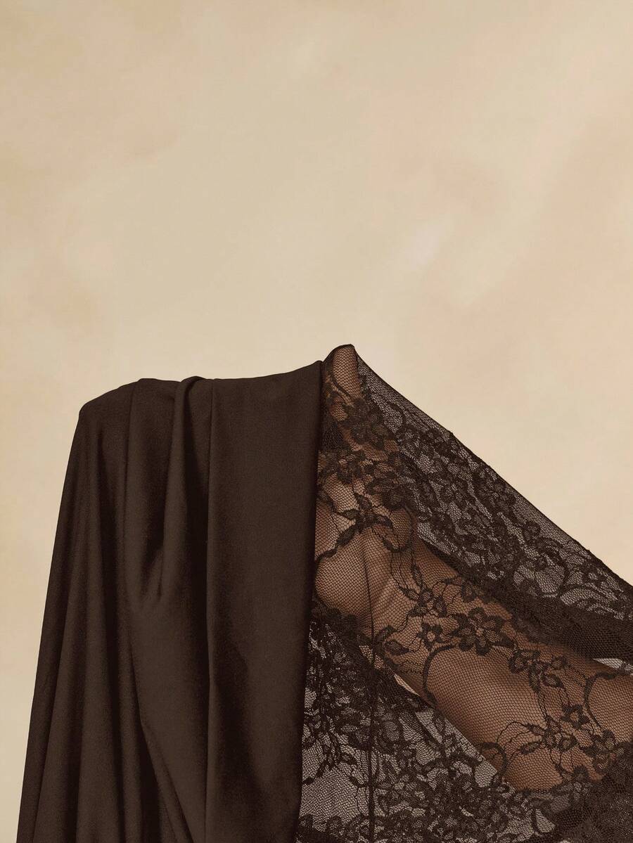 NARU - Lace Plunge Maxi Dress
