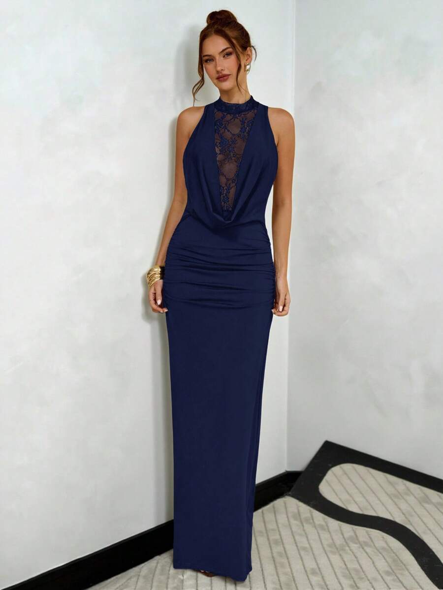 NARU - Lace Plunge Maxi Dress