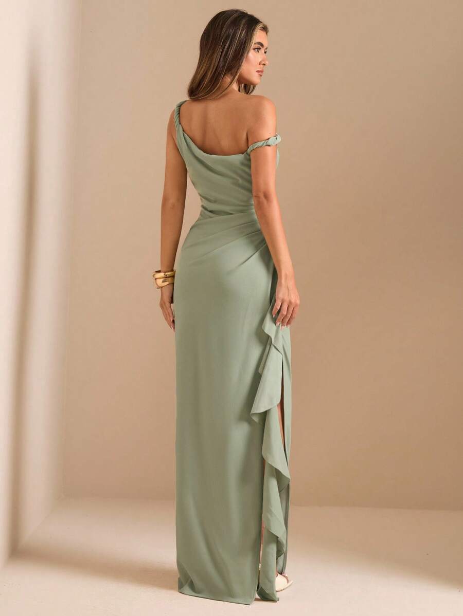 ROUELLE - One Shoulder Ruched Maxi Dress