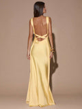 SOLÉA - Backless Maxi Dress Light Yellow
