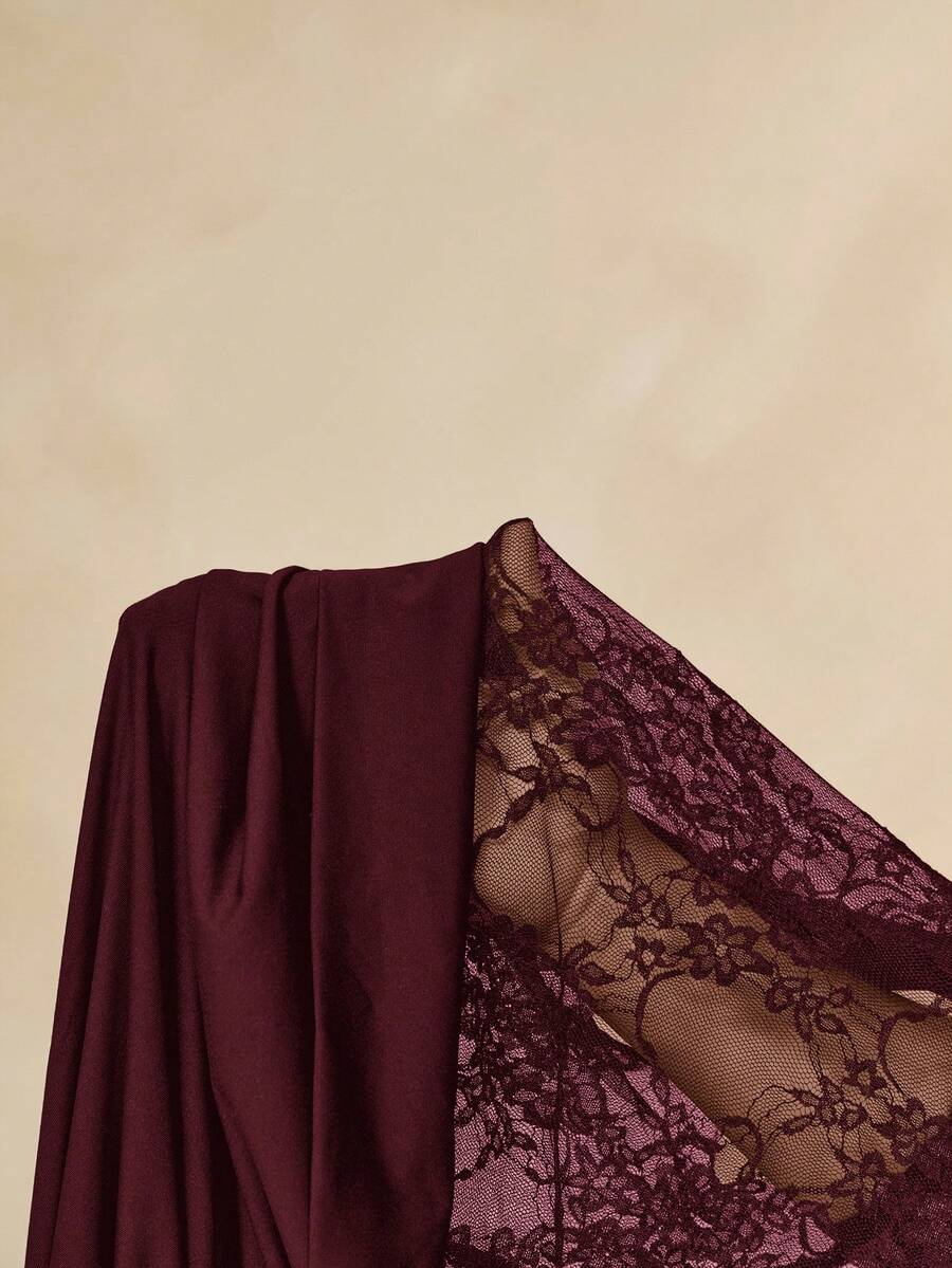 NARU - Lace Plunge Maxi Dress