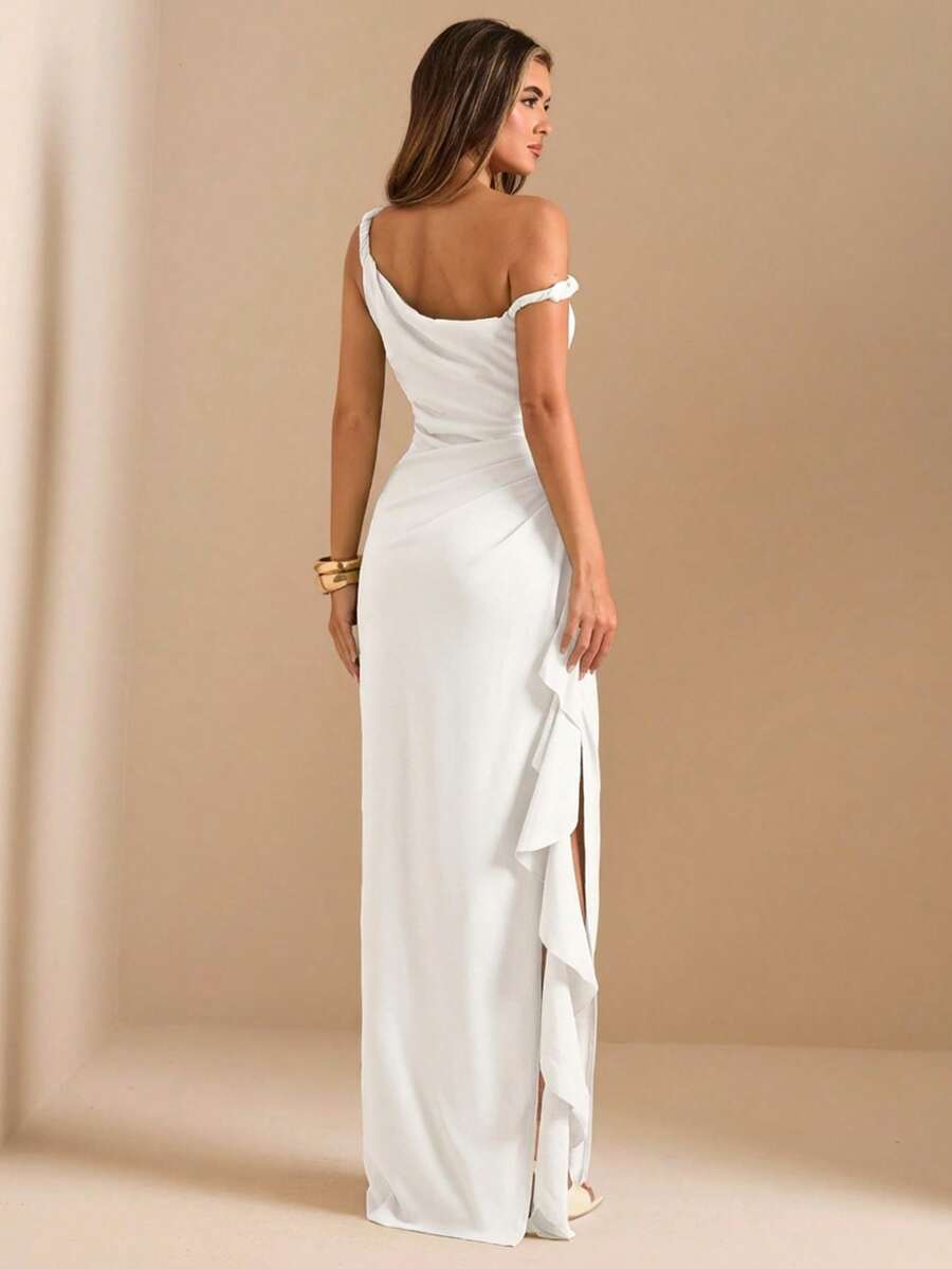 ROUELLE - One Shoulder Ruched Maxi Dress