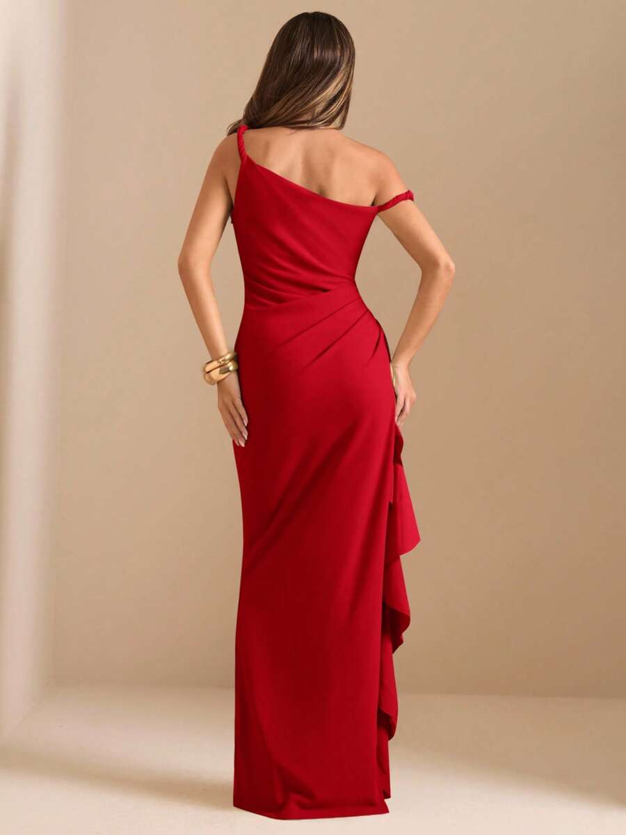 ROUELLE - One Shoulder Ruched Maxi Dress