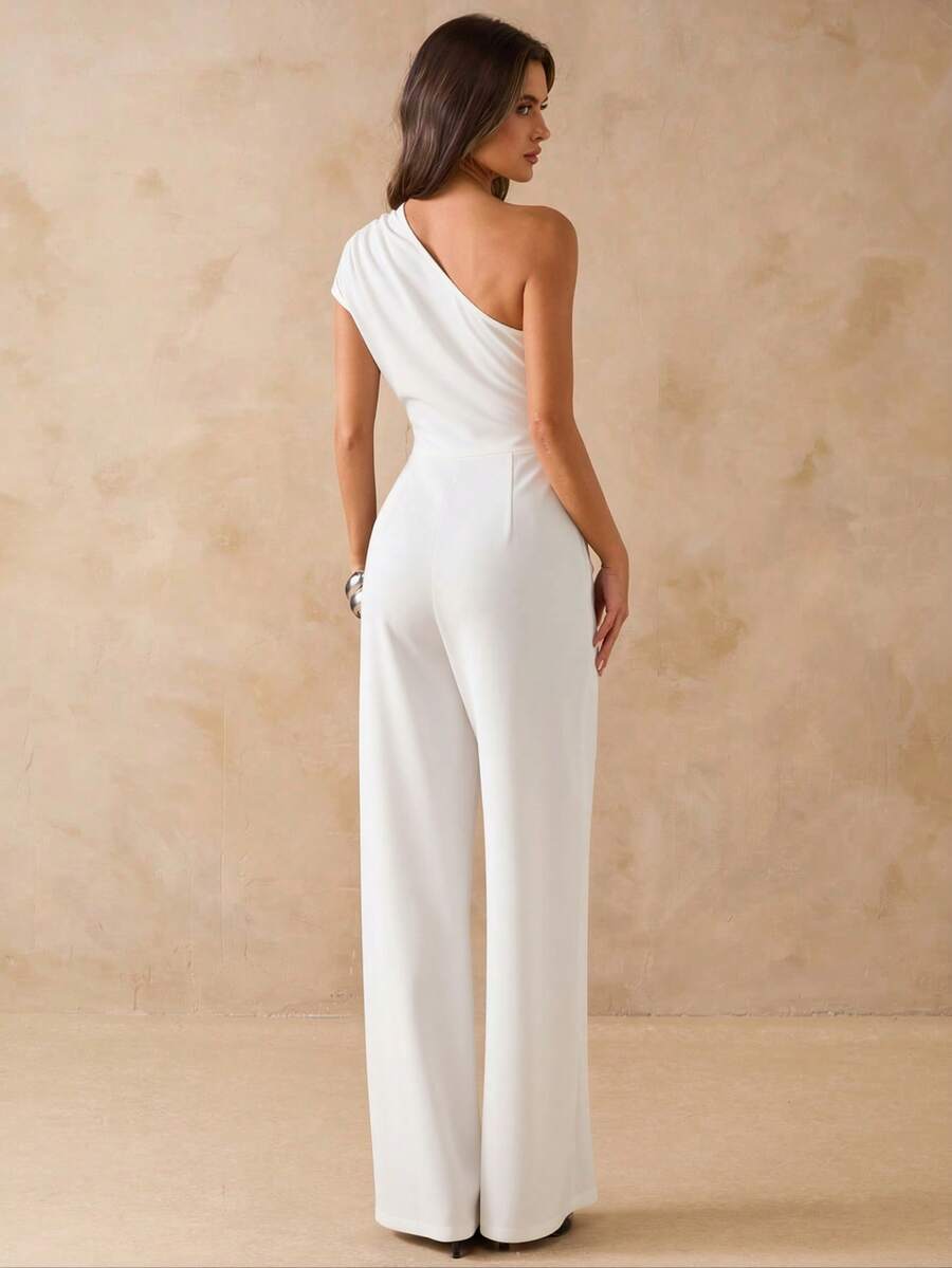 NORI - Asymmetrical One Shoulder Wide Leg Jumpsuit maxi dress