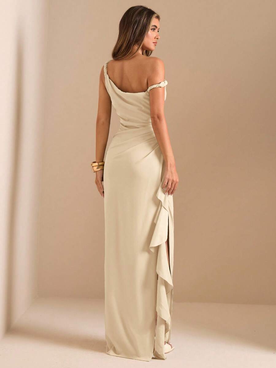 ROUELLE - One Shoulder Ruched Maxi Dress
