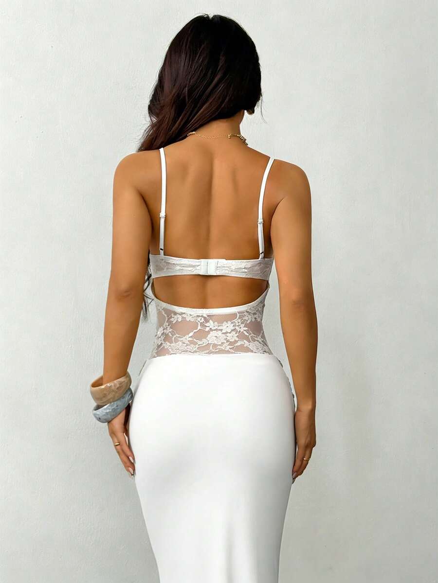 VALE -Lace Cami Bodycon Maxi Dress