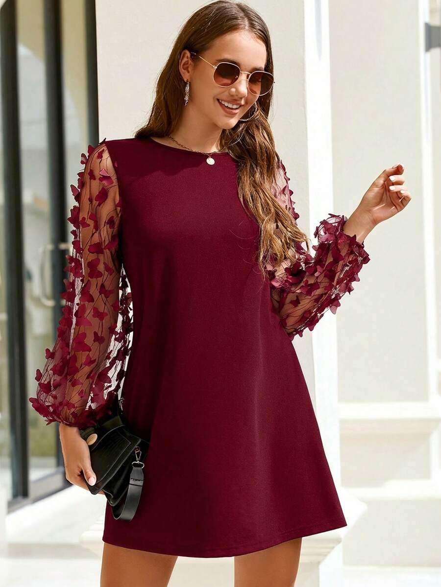 CLASI – Minimalist Sheer Sleeve Casual Dress