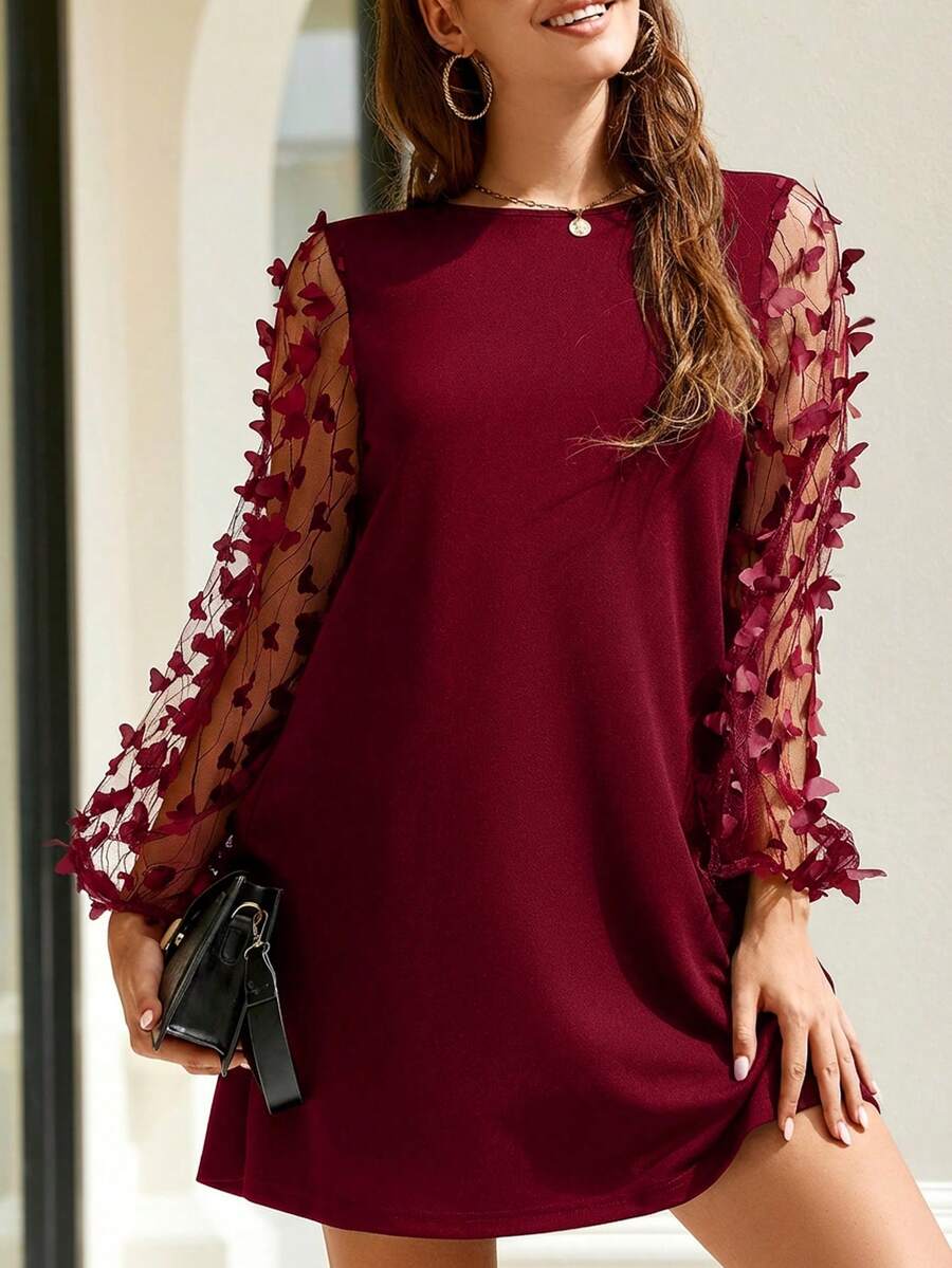 CLASI – Minimalist Sheer Sleeve Casual Dress