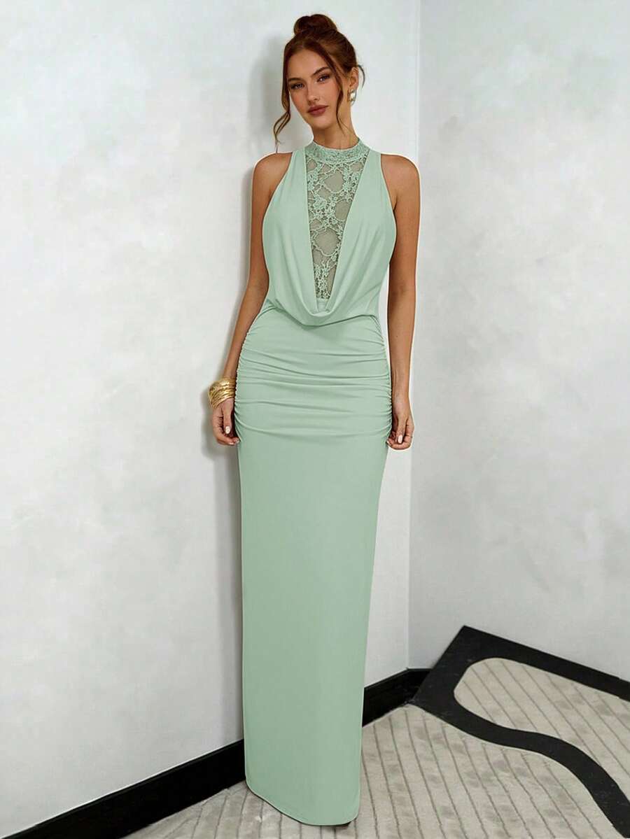 NARU - Lace Plunge Maxi Dress