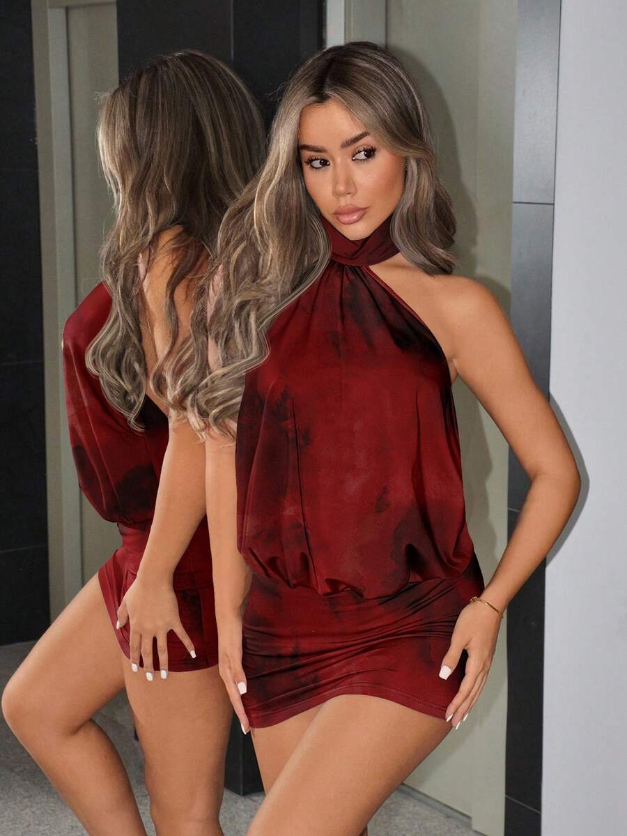 NOMA - High Neck Backless Bodycon Mini Dress