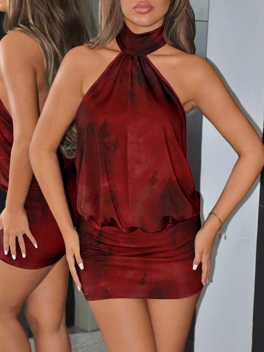 NOMA - High Neck Backless Bodycon Mini Dress