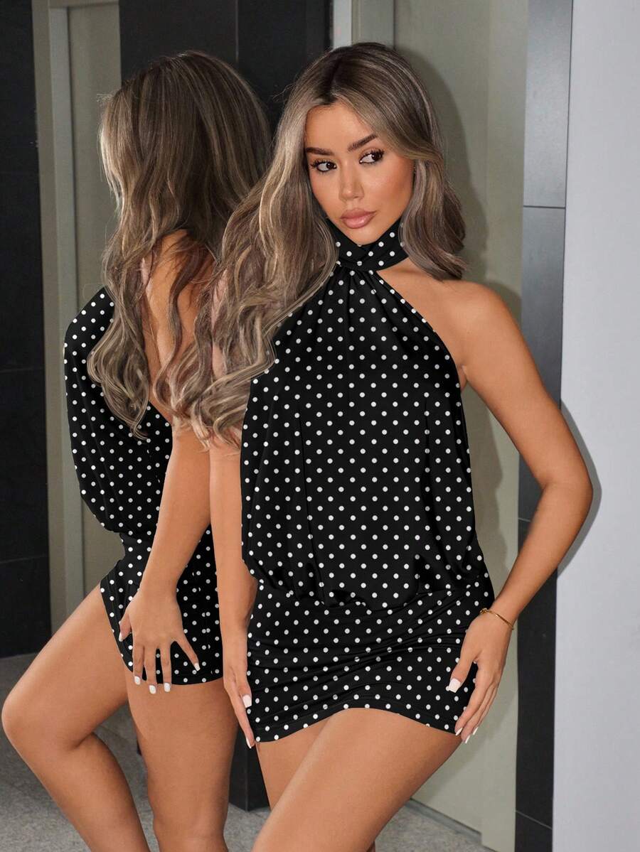 NOMA - High Neck Backless Bodycon Mini Dress