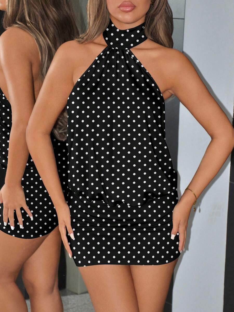 NOMA - High Neck Backless Bodycon Mini Dress