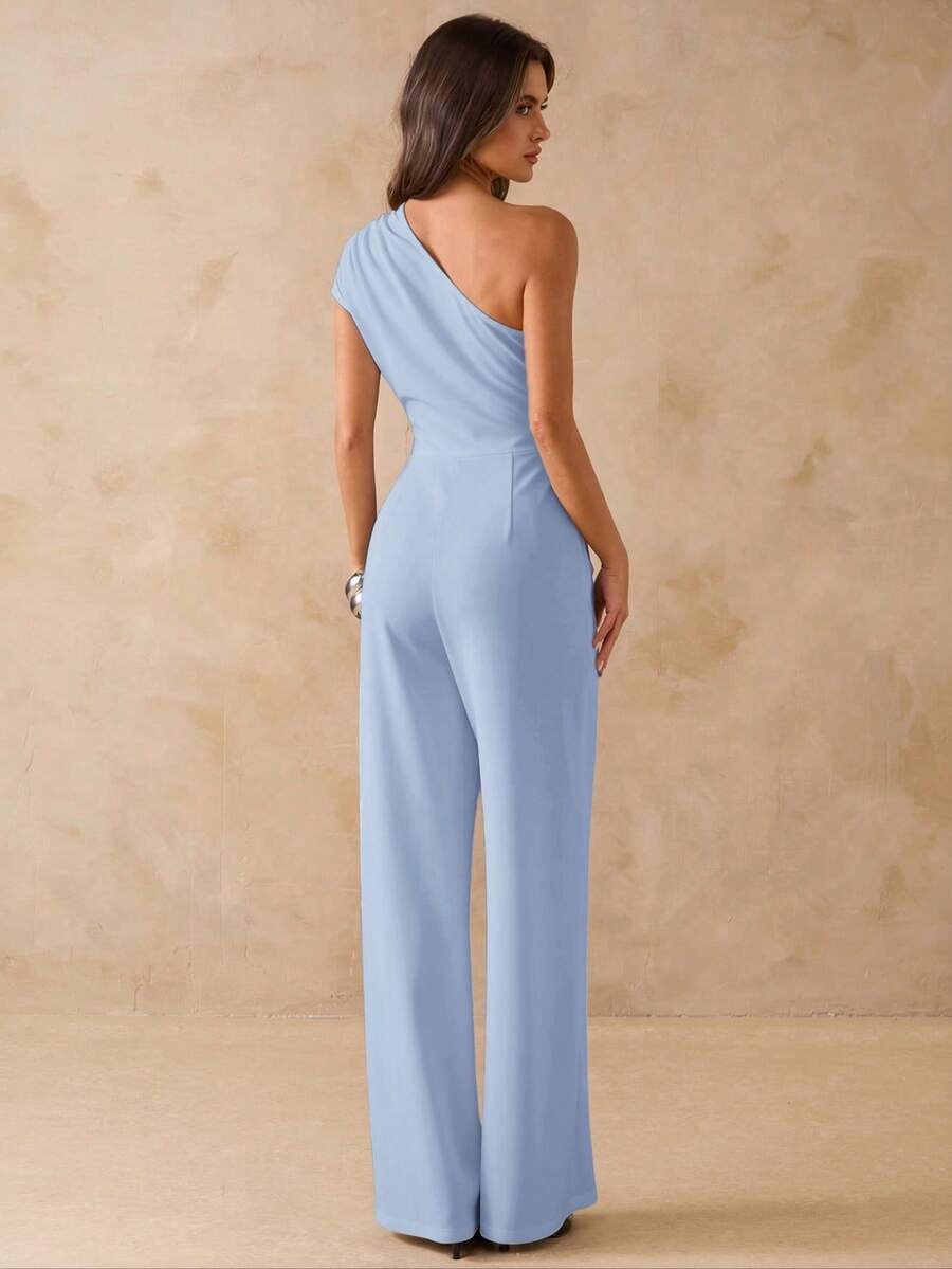 NORI - Asymmetrical One Shoulder Wide Leg Jumpsuit maxi dress