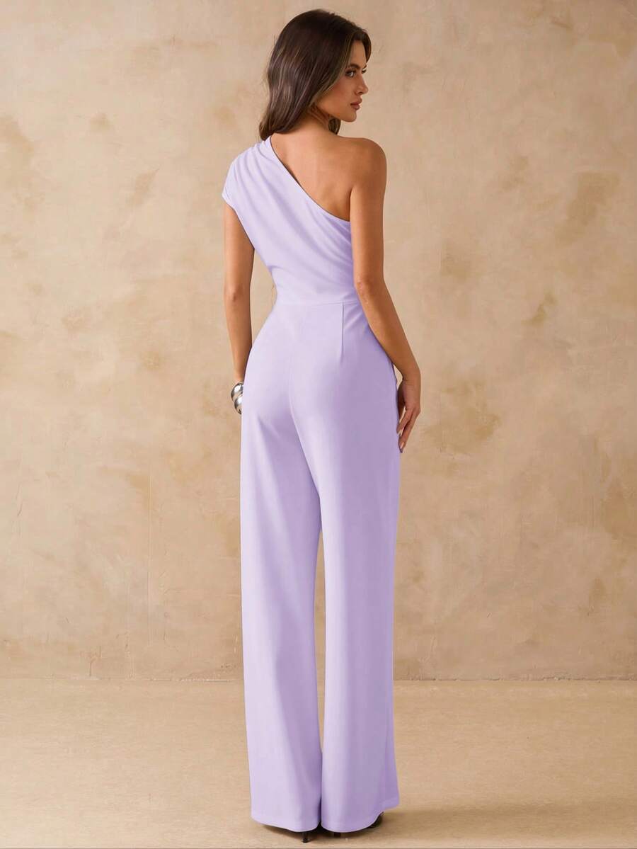 NORI - Asymmetrical One Shoulder Wide Leg Jumpsuit maxi dress