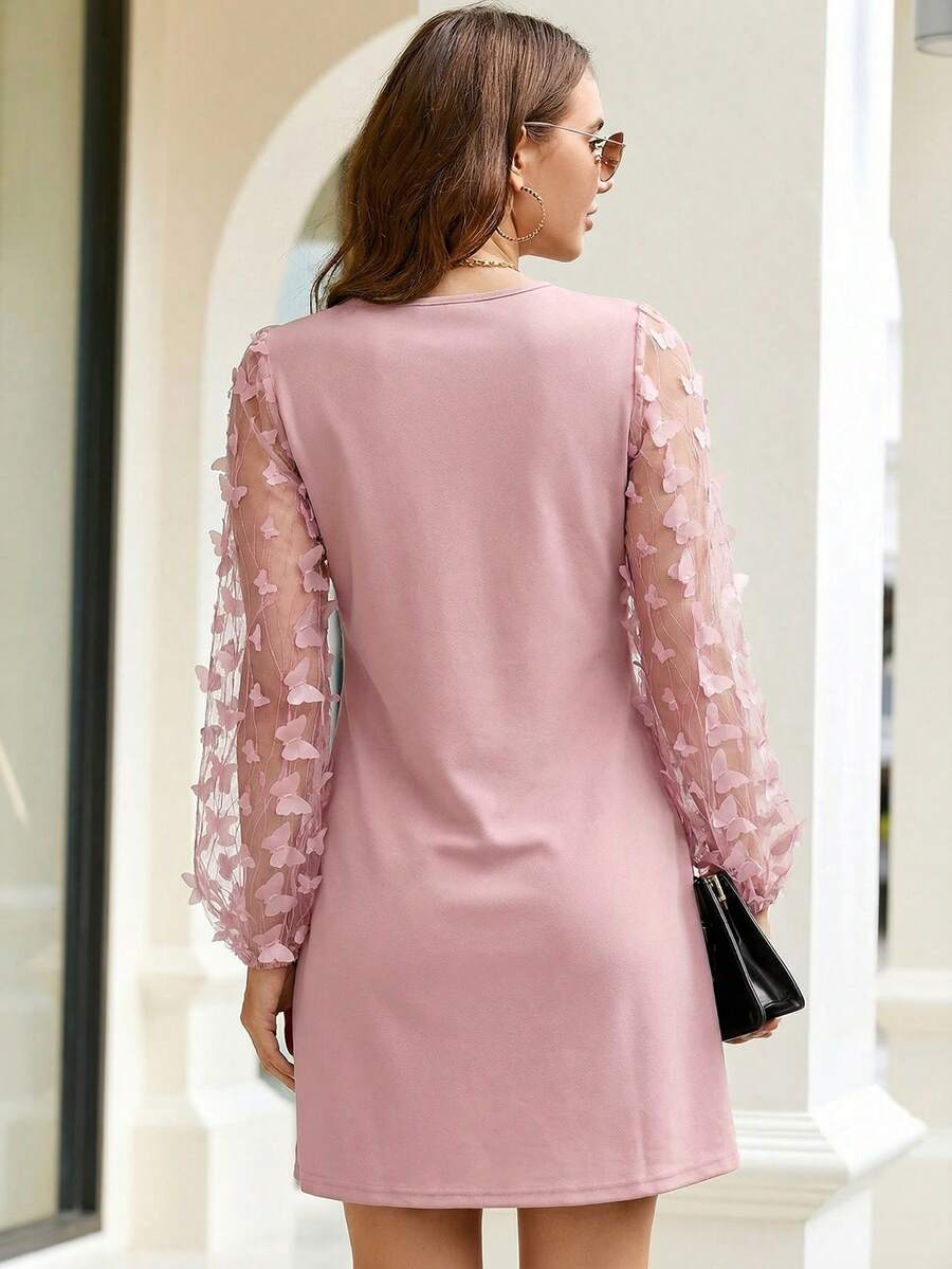 CLASI – Minimalist Sheer Sleeve Casual Dress