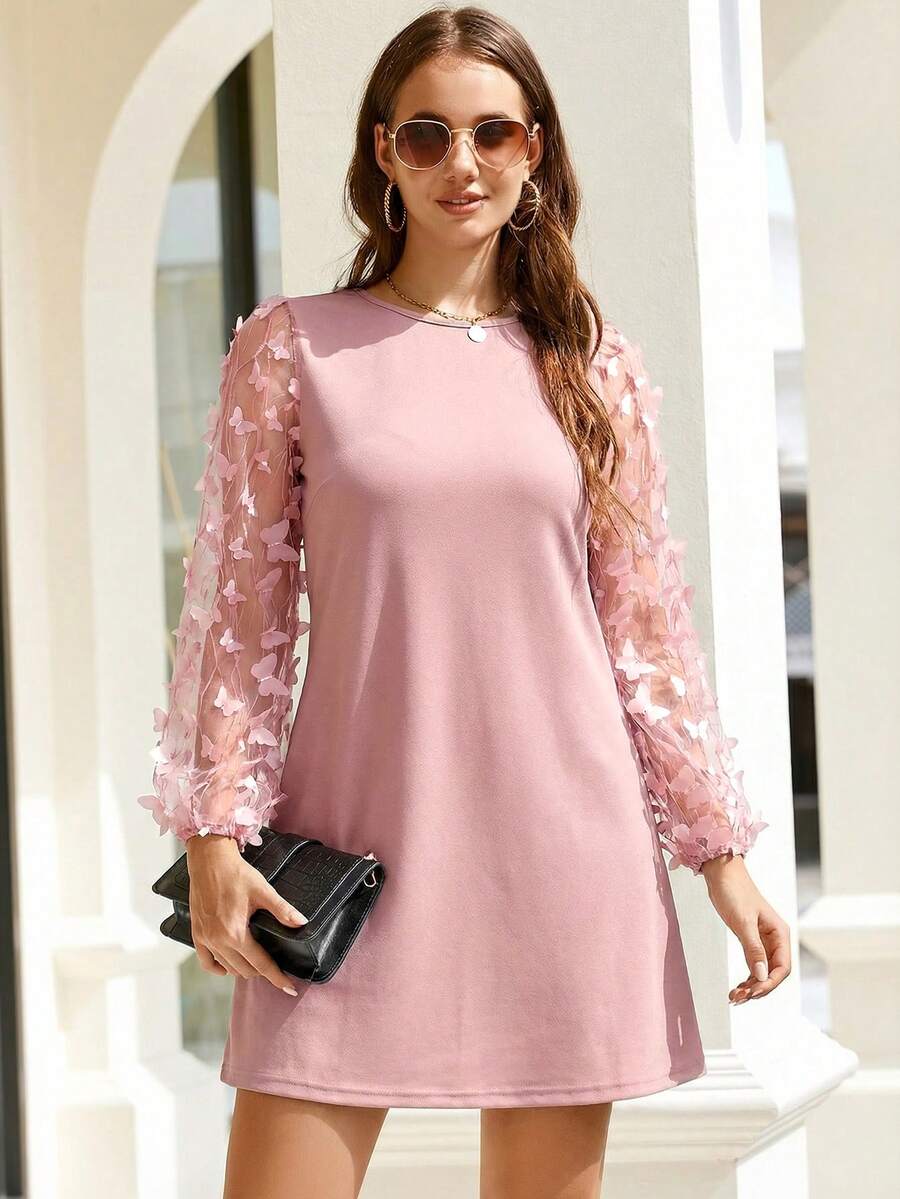 CLASI – Minimalist Sheer Sleeve Casual Dress