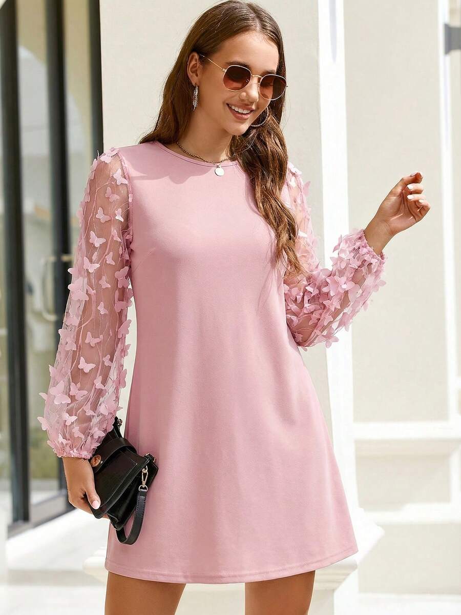 CLASI – Minimalist Sheer Sleeve Casual Dress