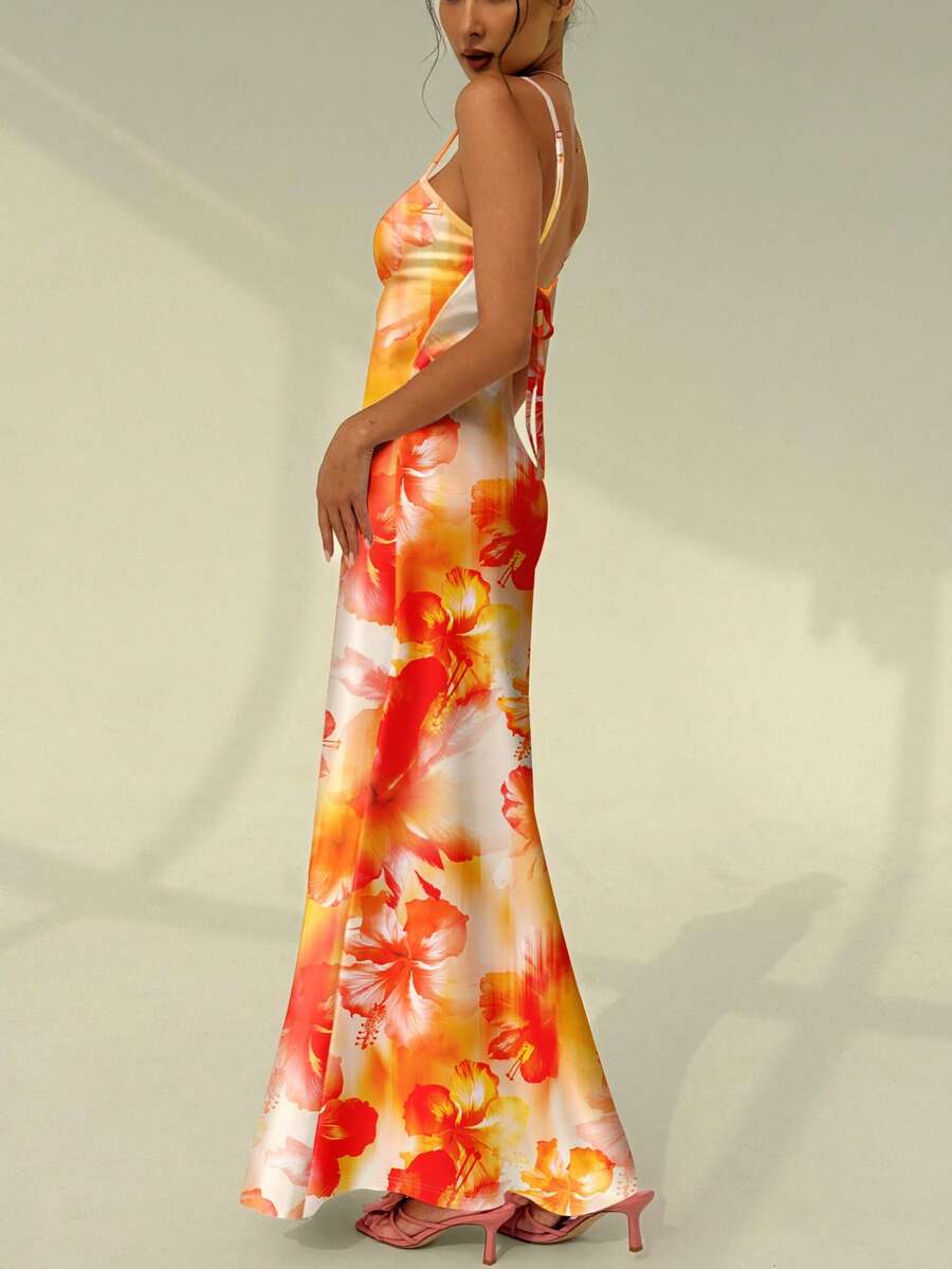 AZURA - Printed Cami Bodycon Maxi Dress