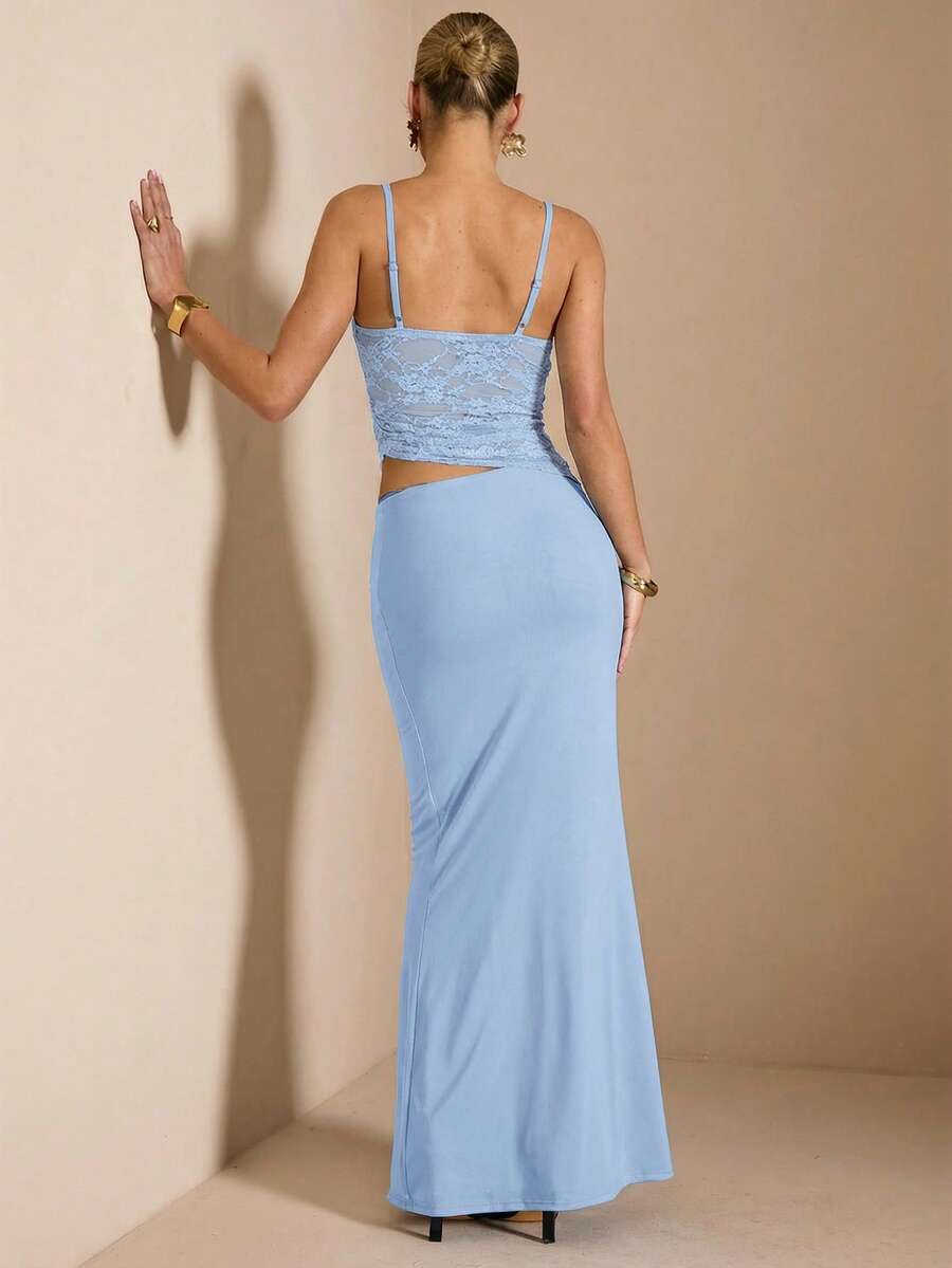 NARILA - Lace Panel Bodycon Maxi Dress