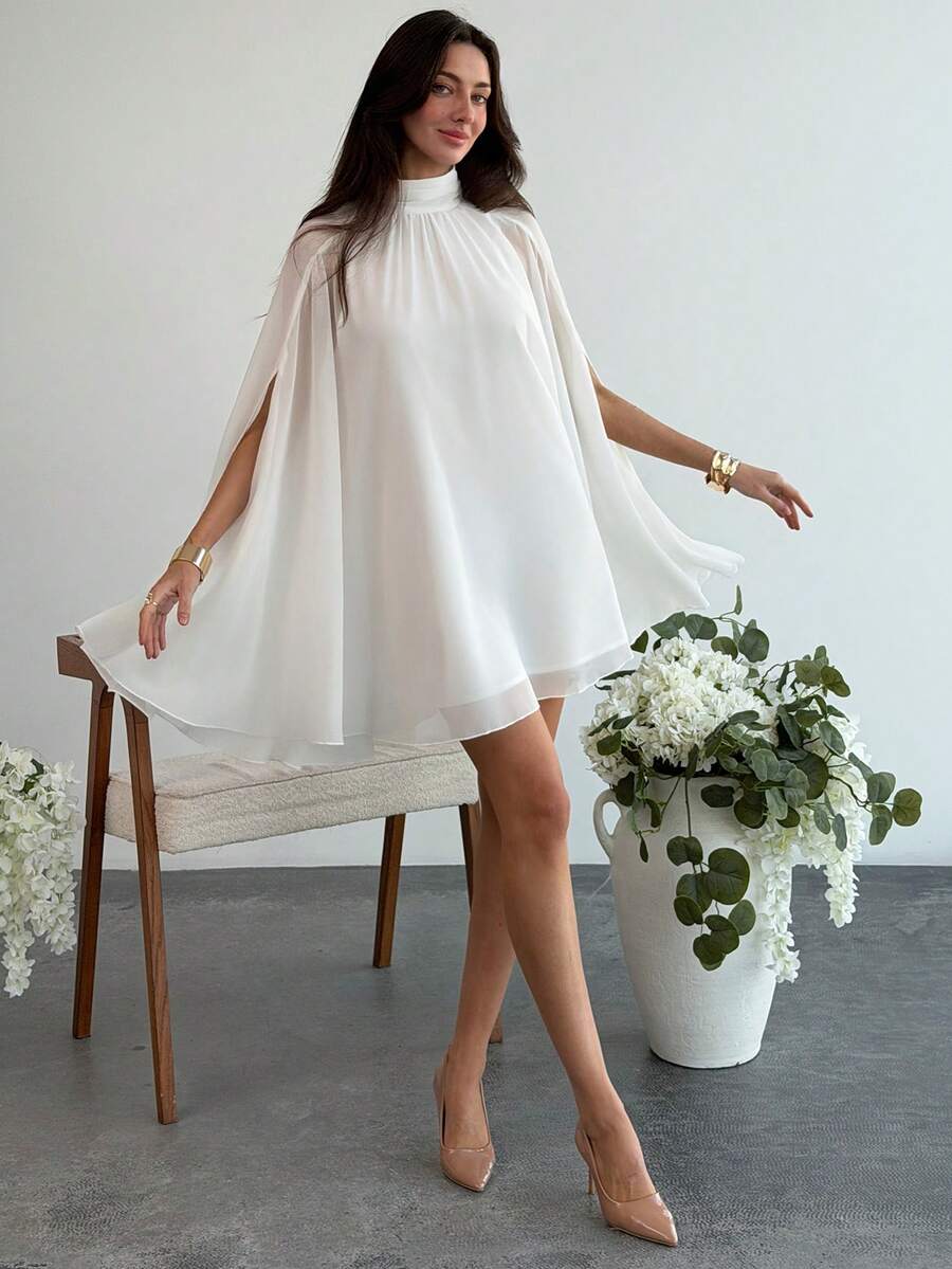 ÉLYRA – Chiffon A-Line Mini Dress